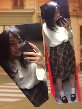 「ひざ丈スカート」｜なーしゃさん（レディース・161cm・30代）の秋コーディネート