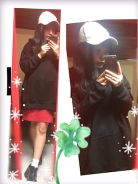 「?のアイテム（キャップ、ホワイト系）」を使った、なーしゃさん（レディース）の春コーディネート