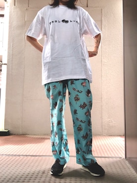 「AlexanderLeeChang（アレキサンダーリーチャン）のアイテム（パンツ）」を使った、にゃんでぃーさん（レディース・160cm）の夏コーディネート