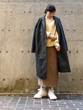 「ワッフル」｜「アイテム（ダウンジャケット/コート）」を使った、やまさん（レディース・163cm）の秋コーディネート