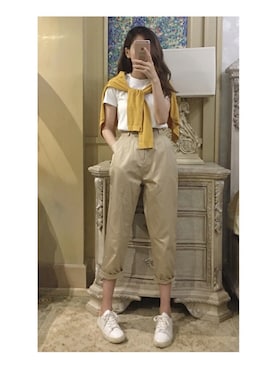 「ANYA HINDMARCH（アニヤハインドマーチ）のアイテム（スニーカー）」を使った、Buttercannotflyさん（レディース・163cm）の夏コーディネート