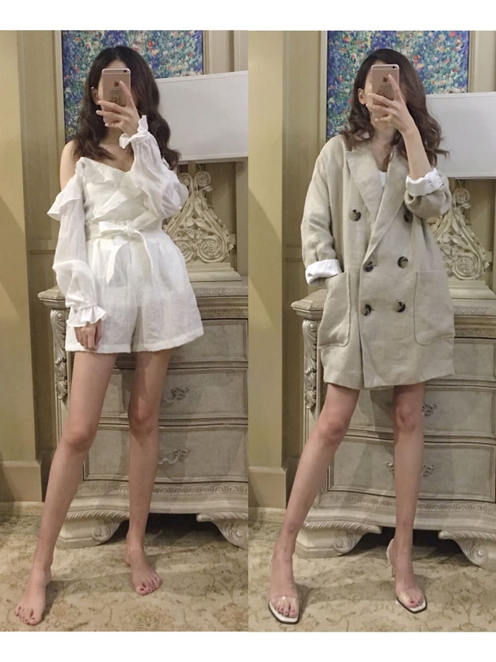 「H&Mのアイテム（キャミソール、ホワイト系）」を使った、Buttercannotflyさん（レディース・163cm）の夏コーディネートの1枚目の写真