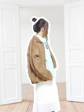 「unrelaxing（アンリラクシング）のアイテム（ブルゾン）」を使った、まみさん（レディース・150cm）の春コーディネート