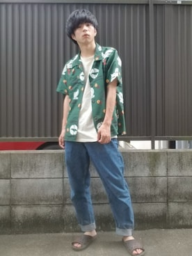「アロハシャツ」｜h.yさん（メンズ・163cm）の夏コーディネート