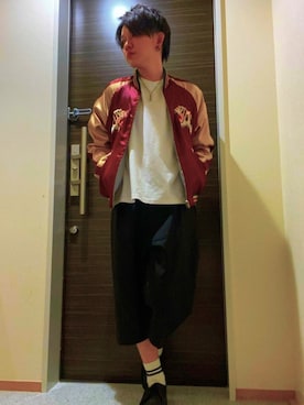 「フォローミー」｜「アイテム（スカジャン）」を使った、noriさん（メンズ・170cm）の秋コーディネート