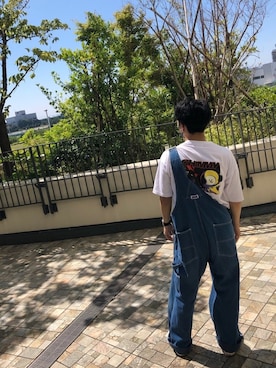 「BIG SMITH（ビッグスミス）のアイテム（サロペット/オーバーオール）」を使った、Motomuさん（メンズ・167cm）の夏コーディネート