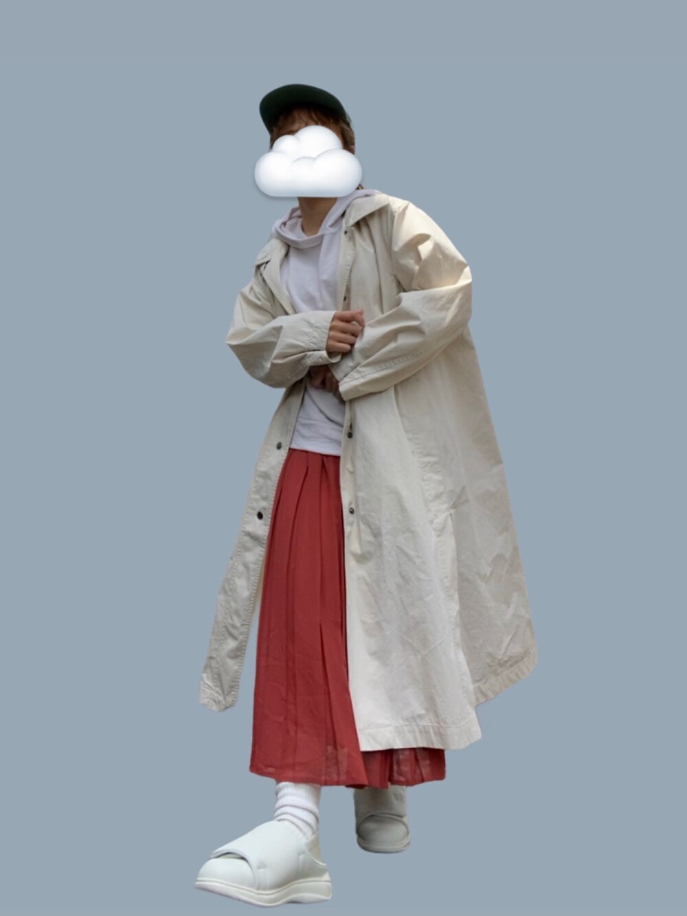 「春カラースタイル、おしゃれさんと繋がりたい、ラクチンコーデ、低身長コーデ、スニーカー、大人カジュアル、UNIQLO、キャップ、UNIQLO U、プリーツスカート」｜「MoonStarの[ 810s/エイトテンス ] HOSP - ホスプ（スニーカー、ホワイト系）」を使った、六さん（レディース・148cm）の春コーディネートの1枚目の写真