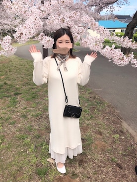 「花見」｜「アイテム（ワンピース/ドレス）」を使った、みなみさん（レディース・153cm）の春コーディネート