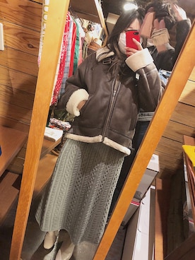 「GLOBAL WORK（グローバルワーク）のアイテム（その他アウター）」を使った、みなみさん（レディース・153cm・20代）の冬コーディネート