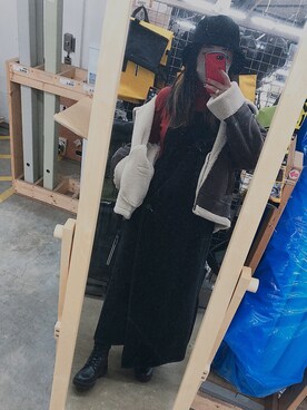 「GLOBAL WORK（グローバルワーク）のアイテム（その他アウター）」を使った、みなみさん（レディース・153cm・20代）の冬コーディネート