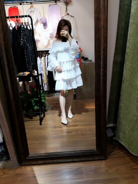 「アイテム（シャツワンピース）」を使った、情不敢至深00さん（レディース・155cm・20代）の春コーディネート