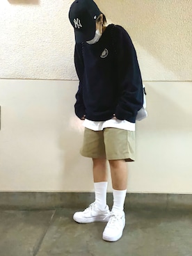 「ASICS（アシックス）のアイテム（パンツ）」を使った、minaさん（レディース・153cm）の春コーディネート