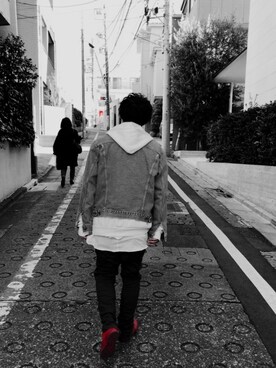 「ドラフトリーバイス」｜「アイテム（デニムジャケット）」を使った、RYUSEIさん（メンズ・171cm）の冬コーディネート