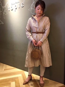 「サークルバッグ」｜「アイテム（パンプス）」を使った、Kana Toyodaさん（レディース・165cm）の夏コーディネート