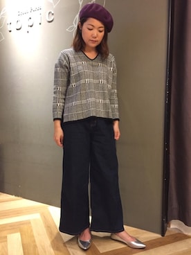 「koe（コエ）のアイテム（ハンチング/ベレー帽）」を使った、Kana Toyodaさん（レディース・165cm）の秋コーディネート