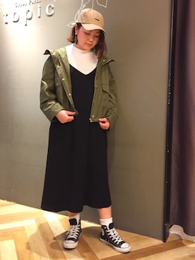 「セットアイテム」｜「アイテム（マウンテンパーカー）」を使った、Kana Toyodaさん（レディース・165cm）の冬コーディネート