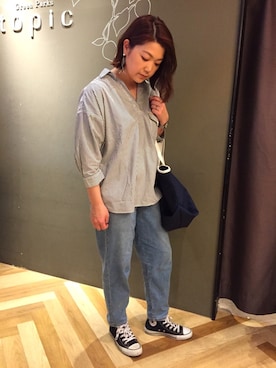 「CONVERSE（コンバース）のCONVERSE ALL STAR　ハイカットスニーカー（スニーカー）」を使った、Kana Toyodaさん（レディース・165cm）の冬コーディネート