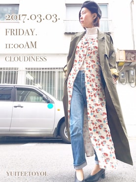 「KBF+」｜「アイテム（トレンチコート）」を使った、yuiteetoyolさん（レディース・160cm）の春コーディネート