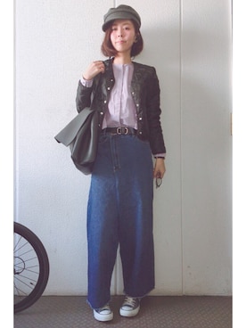 「オールスター」｜「アイテム（その他アウター）」を使った、yuiteetoyolさん（レディース・160cm）の春コーディネート
