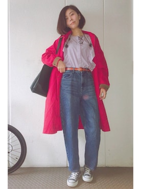 「オールスター」｜「アイテム（その他アウター）」を使った、yuiteetoyolさん（レディース・160cm）の春コーディネート