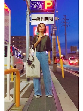 「フリンジデニム」｜「アイテム（その他）」を使った、yuiteetoyolさん（レディース・160cm）の夏コーディネート