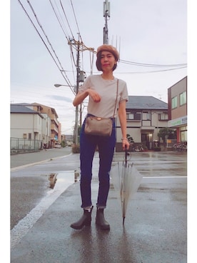 「長靴」｜「アイテム（その他）」を使った、yuiteetoyolさん（レディース・160cm）の夏コーディネート