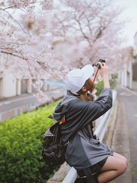 「MARVEL（マーベル）のアイテム（帽子）」を使った、むぎさん（レディース・155cm）の夏コーディネート