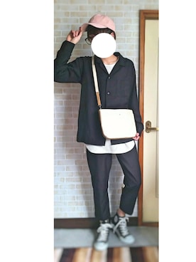 「JUNRED（ジュンレッド）のアイテム（キャップ）」を使った、をー。さん（メンズ・170cm）の春コーディネート