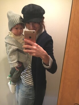 「アイテム（キャスケット）」を使った、kokimaroさん（キッズ・90cm）の冬コーディネート