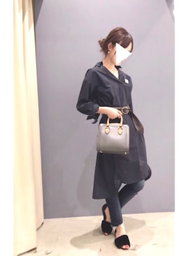 「スキニーデニム」｜「アイテム（ワンピース/ドレス）」を使った、chie_iさん（レディース・166cm）の秋コーディネート