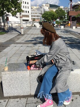 「WEGO（ウィゴー）のアイテム（ステンカラーコート）」を使った、よさん（レディース・158cm）の秋コーディネート