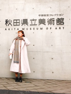 「one after another NICE CLAUP（ワンアフターアナザーナイスクラップ）のアイテム（チェスターコート）」を使った、よさん（レディース・158cm）の冬コーディネート