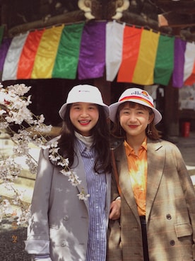 「ellesse（エレッセ）のアイテム（帽子）」を使った、よさん（レディース・158cm）の春コーディネート