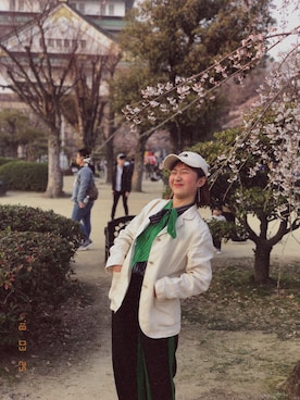 「styles（スタイルス）のアイテム（パンツ）」を使った、よさん（レディース・158cm）の春コーディネート