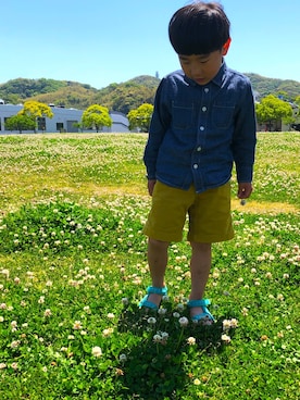 「こども ビームス（コドモビームス）のアイテム（パンツ）」を使った、shiさん（キッズ・130cm）の春コーディネート