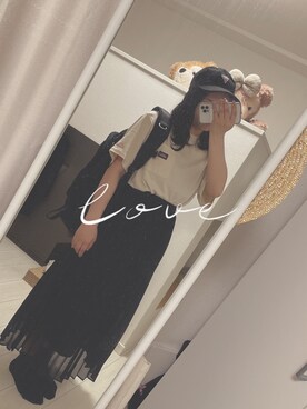 「Guess（ゲス）のアイテム（キャップ）」を使った、chaicoさん（レディース・152cm）の春コーディネート