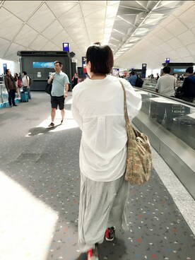 「travel」｜「アイテム（ショルダーバッグ）」を使った、hihiさん（レディース・165cm）の夏コーディネート