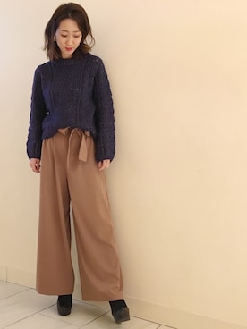 「JILL STUART（ジルスチュアート）のアイテム（パンツ）」を使った、yukaさん（レディース・165cm）の冬コーディネート