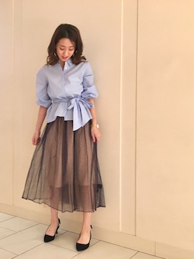 「スキッパーシャツ」｜yukaさん（レディース・165cm）の冬コーディネート