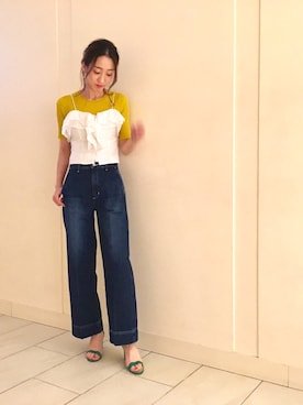 「JILL STUART（ジルスチュアート）のアイテム（パンツ）」を使った、yukaさん（レディース・165cm）の春コーディネート