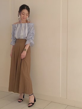「JILL STUART（ジルスチュアート）のアイテム（その他パンツ）」を使った、yukaさん（レディース・165cm）の夏コーディネート