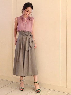 「JILL STUART（ジルスチュアート）のアイテム（パンツ）」を使った、yukaさん（レディース・165cm）の夏コーディネート