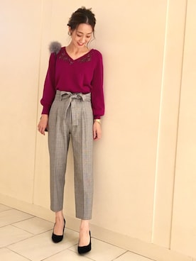 「JILL STUART（ジルスチュアート）のアイテム（その他パンツ）」を使った、yukaさん（レディース・165cm）の秋コーディネート