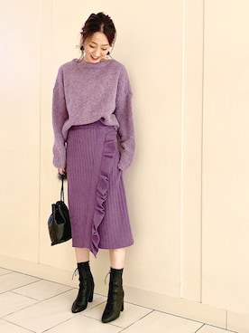 「ニットアップ」｜yukaさん（レディース・165cm）の冬コーディネート