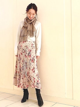 「カシミヤ」｜yukaさん（レディース・165cm）の冬コーディネート