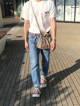 「メゾン キツネ(MAISON KITSUNE)」｜Daiさん（メンズ・167cm）の夏コーディネート