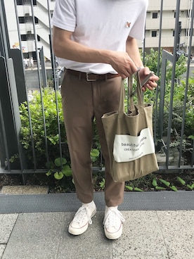 「メゾン キツネ(MAISON KITSUNE)」｜Daiさん（メンズ・167cm）の夏コーディネート
