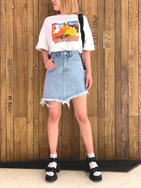 「FIG&VIPER（フィグアンドバイパー）のアイテム（スカート）」を使った、FIG&VIPER_YUNAさん（レディース・160cm）の夏コーディネート