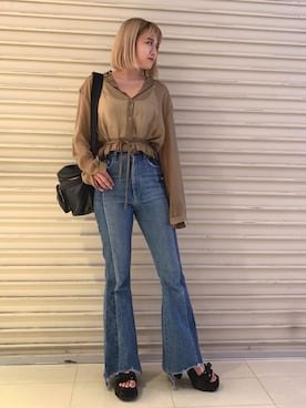 「FIG&VIPER（フィグアンドバイパー）のアイテム（キャミソール）」を使った、FIG&VIPER_YUNAさん（レディース・160cm）の夏コーディネート