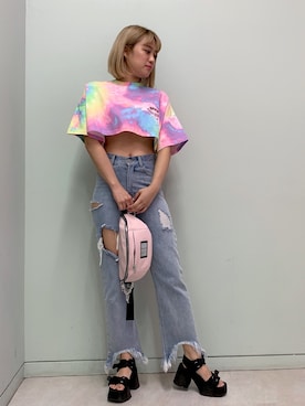 「アイテム（ボディバッグ/ウエストポーチ）」を使った、FIG&VIPER_YUNAさん（レディース・160cm）の夏コーディネート